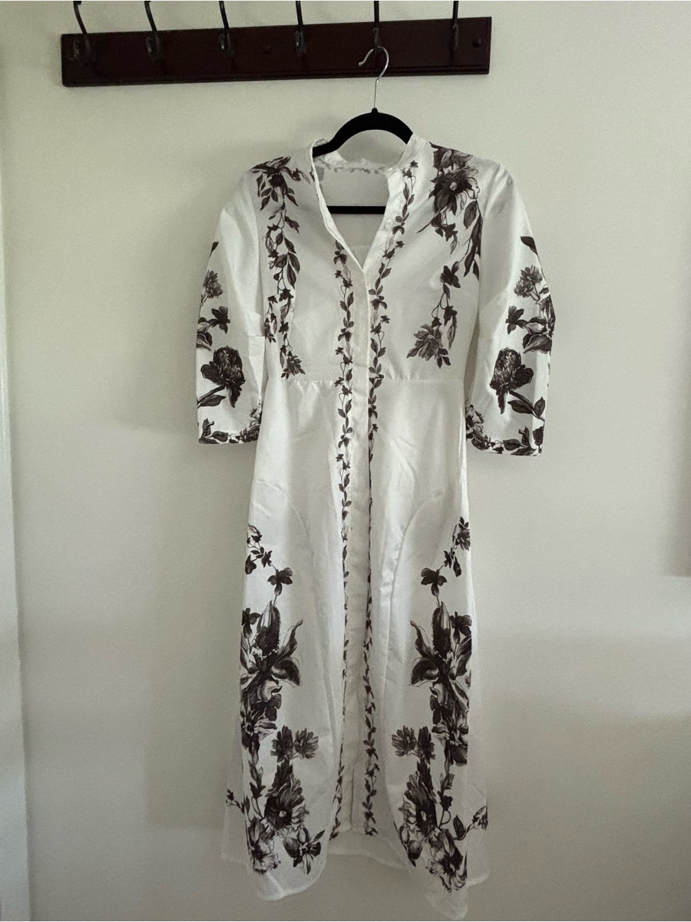 White Floral Embroidered Cotton Dress